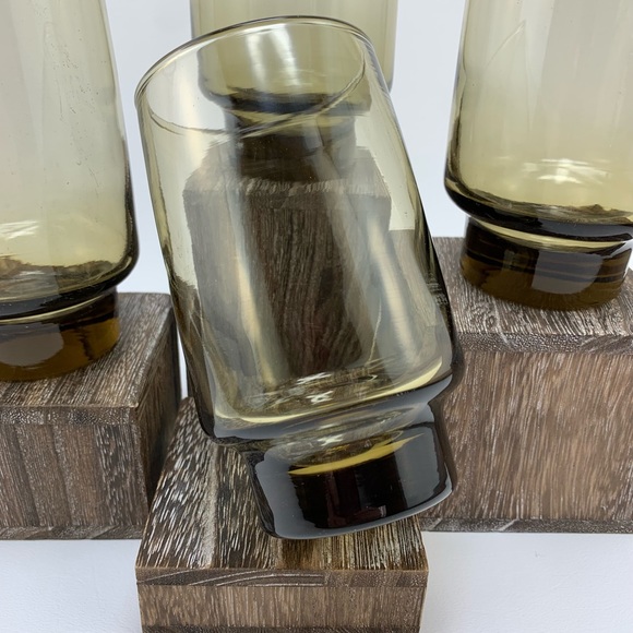 Vintage Libbey Tawny Smoke Brown Glass Tumblers. - Picture 6 of 8